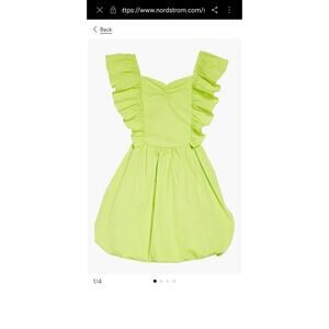 Girls Ruffle Short Sleeve Dress With Pockets - A New Day Light Green 8 B7